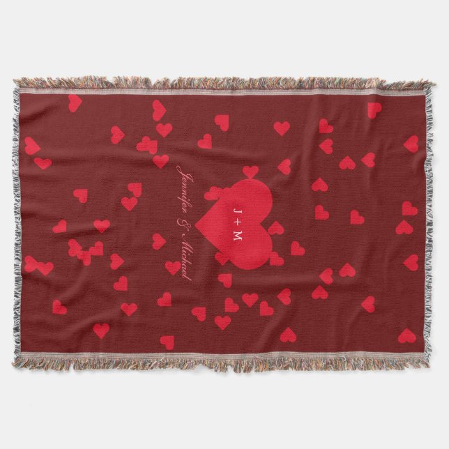 Couverture Amour Coeurs Anniversaire Mariée Mariage Jeu (Devant)