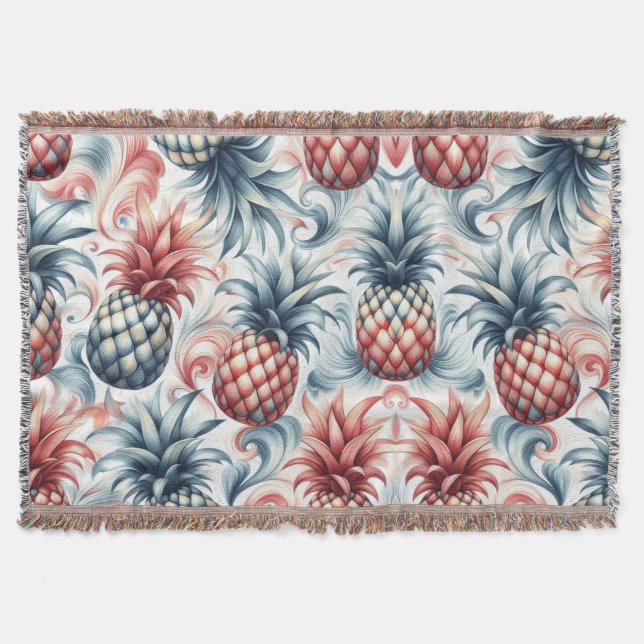 Couverture Ananas rouges, blancs et bleus (Devant)