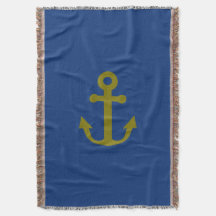 Ancre Bleue Et Or Nautique