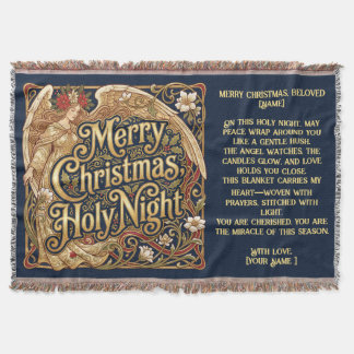 Couverture Ange de la Sainte Nuit personnalisable Bénédiction