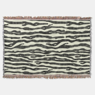 Couverture Animal vintage affligé par beige de noir