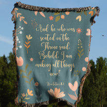 Apocalypse 21:5, Turquoise Floral Christian