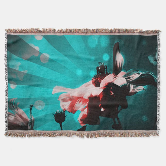 Couverture Aqua N Pink Sunflower Rays Jeter Blanket (Devant)