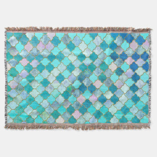 Couverture Aqua Turquoise Gold Oriental Marocain Carrelage mo
