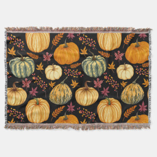 Couverture Aquarelle Citrouilles : Automne Motif sans couture