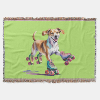 Couverture Aquarelle de chien sur roulettes