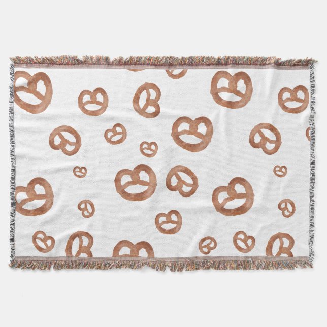 Couverture Aquarelle douce salée Motif Pretzel (Devant)