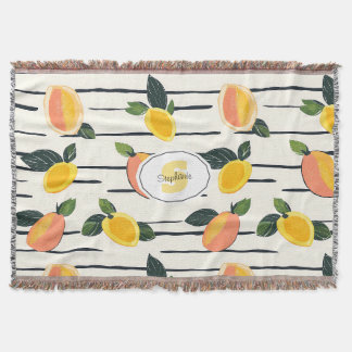 Couverture Aquarelle Mango Motif avec Feuilles verts (2)