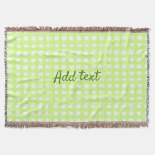 Couverture Aquarelle vert plaid ginham personnalisé ajouter t