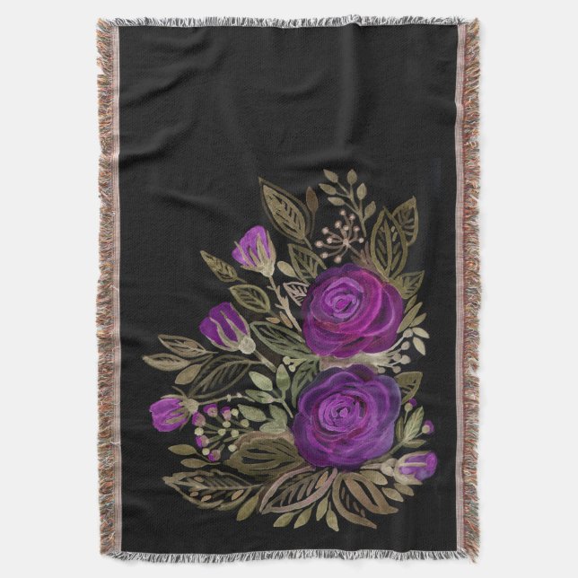 Couverture Aquarelle violet roses (devant Vertical)