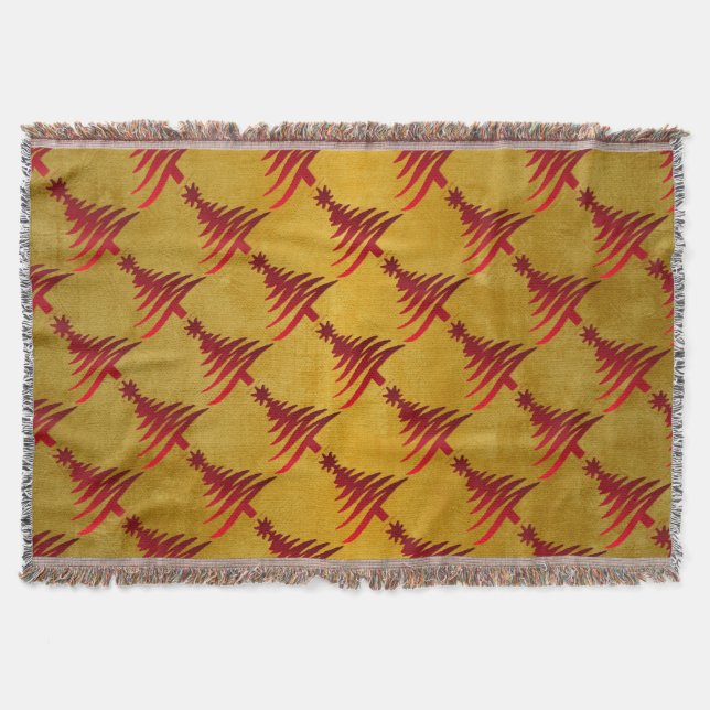 Couverture Arbre de Noël crayon rouge sur or (Devant)