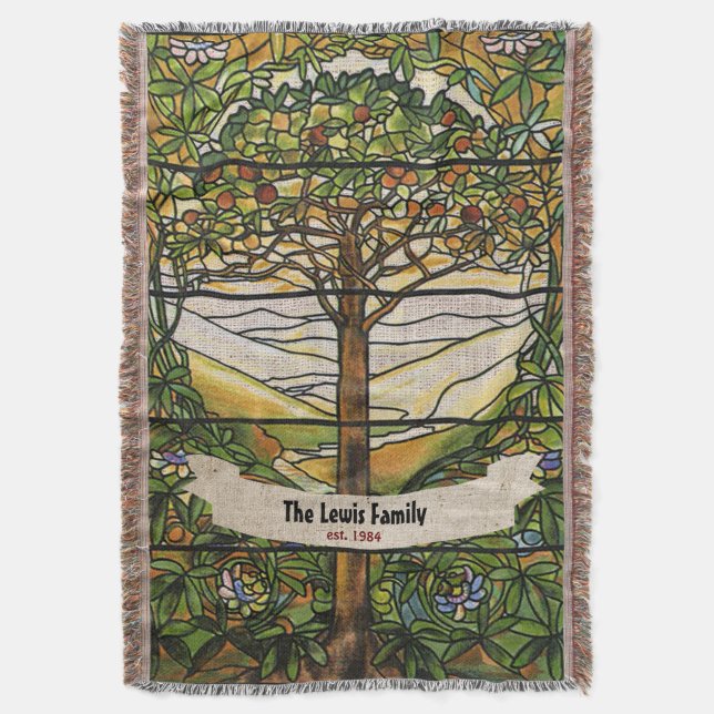 Couverture Arbre fruité personnalisé de famille (devant Vertical)