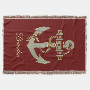 Couverture Argent et or tonalité nautique ancre flottaison b