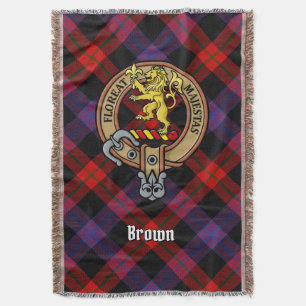 Couverture Armoirie du clan Brown sur tartan