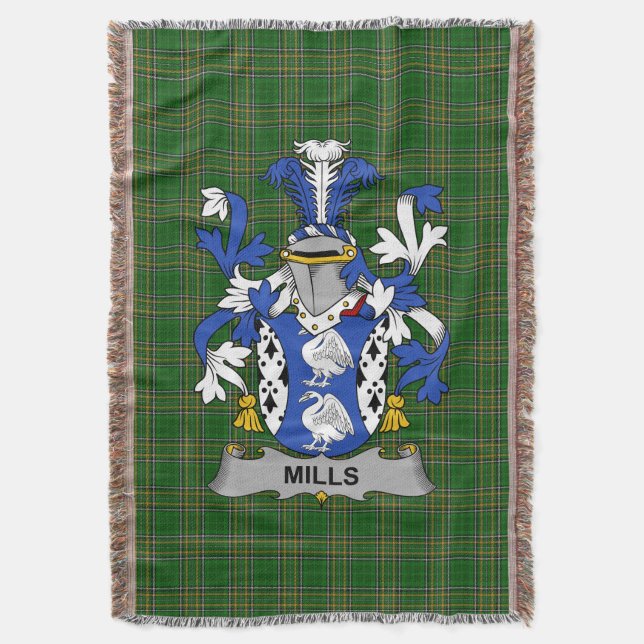 Couverture Armoiries de Irish Mills Family Crest Irlande (devant Vertical)