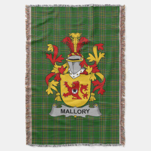 Couverture Armoiries de Mallory irlandais Famille Crest Irlan