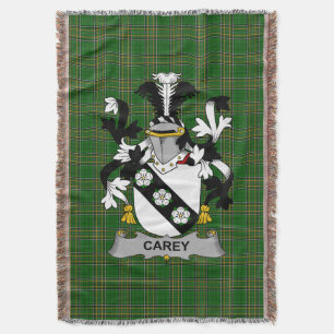 Couverture Armoiries irlandaises Carey ou Cary Coat de famill