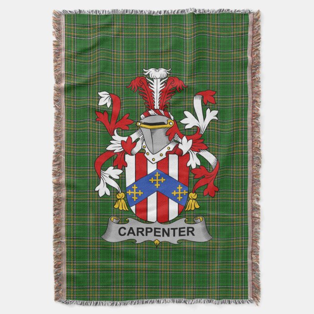 Couverture Armoiries irlandaises de menuiserie Famille Crest  (devant Vertical)