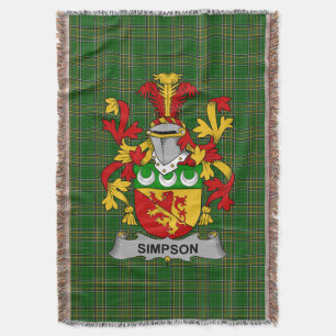 Couverture Armoiries irlandaises de Simpson Family Crest Irla