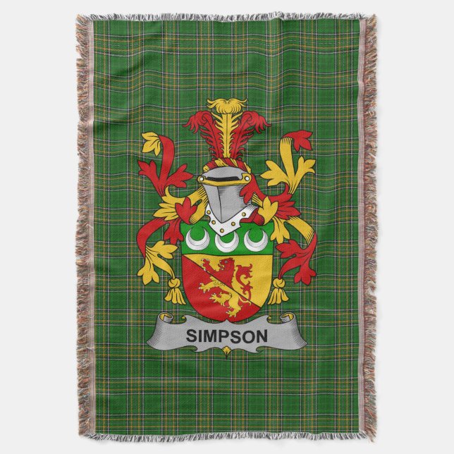 Couverture Armoiries irlandaises de Simpson Family Crest Irla (devant Vertical)