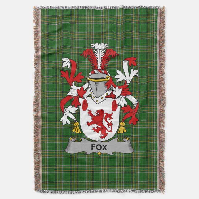 Couverture Armoiries irlandaises Fox Family Crest Irlande (devant Vertical)