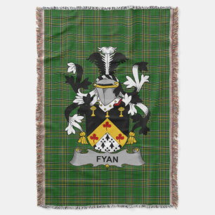 Couverture Armoiries irlandaises Fyan ou Faghan Family Crest 