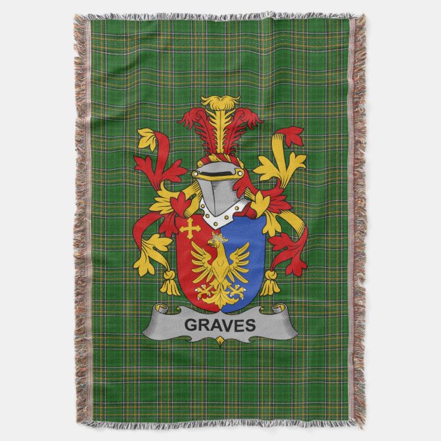 Couverture Armoiries irlandaises Graves ou Greaves Armoiries  (devant Vertical)