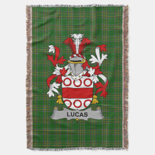 Couverture Armoiries irlandaises Lucas ou Luke Coat Family Cr