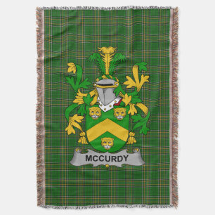 Couverture Armoiries irlandaises McCurdy ou Curdy Coat of Arm