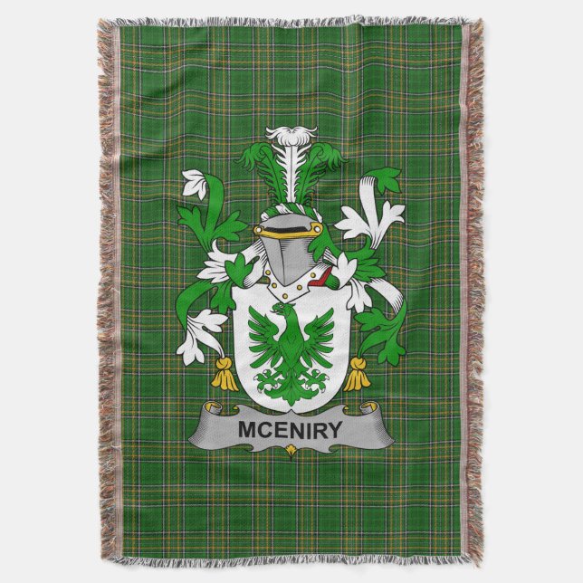 Couverture Armoiries irlandaises McEniry ou McEnery Armoiries (devant Vertical)