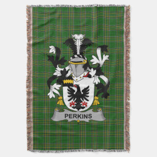 Couverture Armoiries irlandaises Perkins Famille Crest Irland