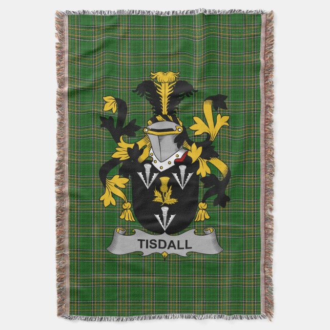 Couverture Armoiries irlandaises Tisdall ou Tisdale Cres de f (devant Vertical)