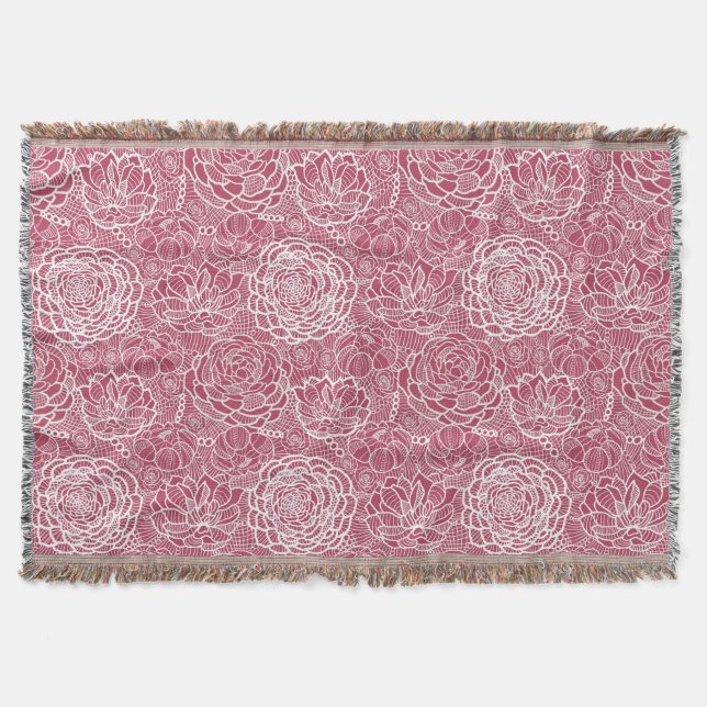 Couverture Arrière - plan bleu de motif de fleurs de dentelle (Devant)
