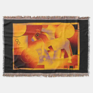 Couverture ART Abstrait - A HORSE - orange brun