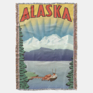 Couverture Art de l'affiche de voyage vintage en Alaska, Pays