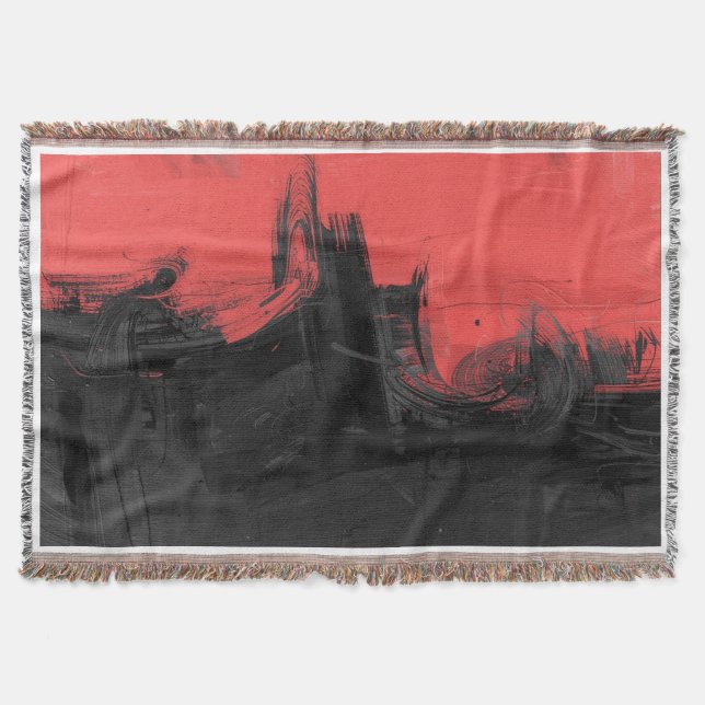 Couverture Art d'expressionnisme abstrait rouge et noir (Devant)
