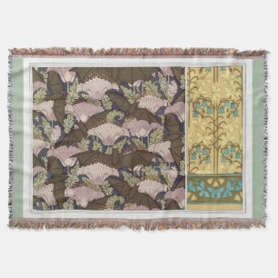 Couverture Art nouveau chauves-souris coquelicots floral art 
