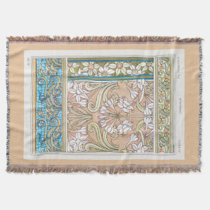 Couverture Art nouveau jonquille Verneui textile floral art