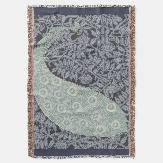 Couverture Art Nouveau Peacock Classic Vintage Bird (devant Vertical)