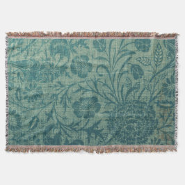 Couverture art Nouveau, turquoise, style William Morris, flor