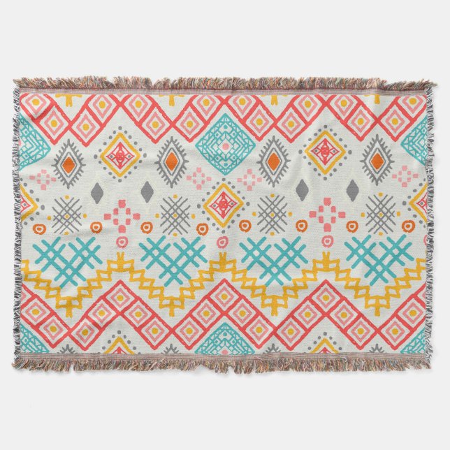 Couverture Art tribal : imprimé géométrique boho. (Devant)
