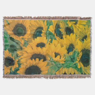 Couverture Artwork de tournesols jaunes Vintages Jeter la co
