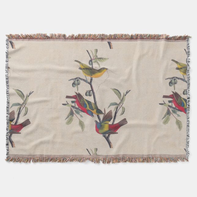 Couverture Audubon Peint Bunting Bird Wildlife (Devant)
