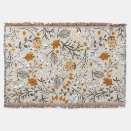 Couverture Automne Berries Feuilles et Branches Motif