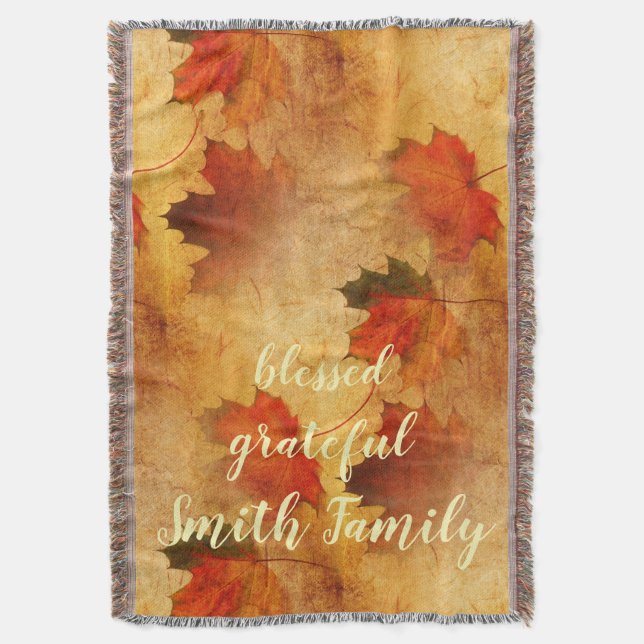 Couverture Automne Thanksgiving vacances sur mesure (devant Vertical)