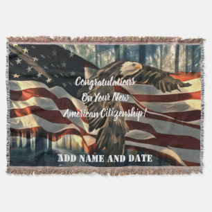 Couverture Bald Eagle drapeau américain Nouvelle citoyennet