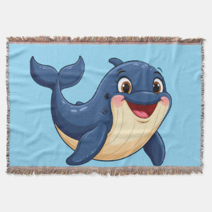 Couverture Baleine de dessin animé joyeuse nageant
