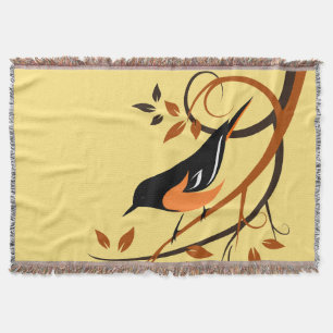 Couverture Baltimore Oriole Stylisé Design d'oiseaux