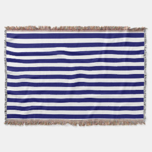 Couverture Bandes de bonbons bleu et blanc marine