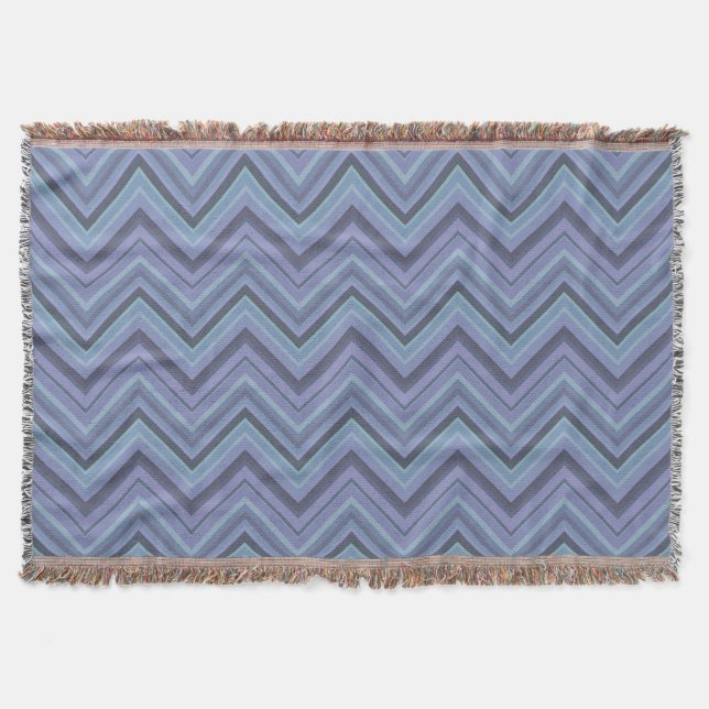 Couverture Bandes de zigzag gris bleu (Devant)